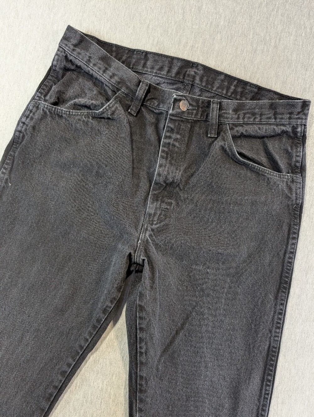 Rustler Regular Fit Straight Leg Jeans Men's 34 X 28 Black Heavy Denim